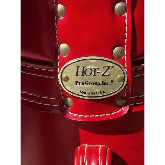 Vintage The Axiom Golf Bag Red Leather Palmer ProGroup Hot-Z USA Made Rare - Picture 6 of 9